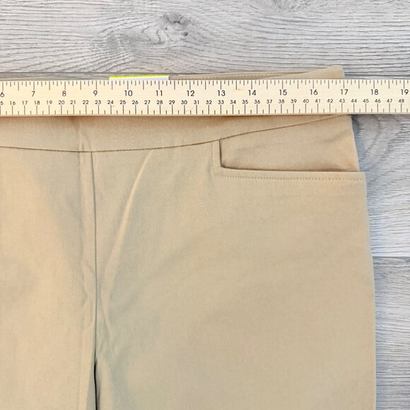 Time and Tru Capri Crop Pants Womens Size 14 Khaki Mid Rise Millennium Casual - Picture 8 of 12